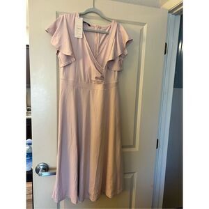 NEW V Neck Elegant Short Sleeve Skater Wedding Guest Dress XL